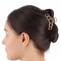 Крабик для волос &laquo;Кара&raquo;, звенья, 7 см, золотистый