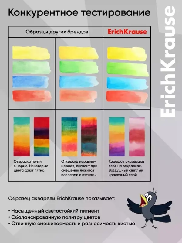 Акварель ErichKrause &laquo;Простоквашино&raquo;, 12 цветов, без кисти, пластиковая коробка, европодвес