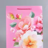 Пакет подарочный ламинированный "счастья и радости" 26 х 12 х 32 см