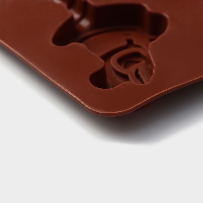 Форма для леденцов Доляна «Детство», силикон, 24×9,5 см, 6 ячеек (5×4,6), с палочками, цвет коричневый Форма для леденцов Доляна «Детство», силикон, 24×9,5 см, 6 ячеек (5×4,6), с палочками, цвет коричневый