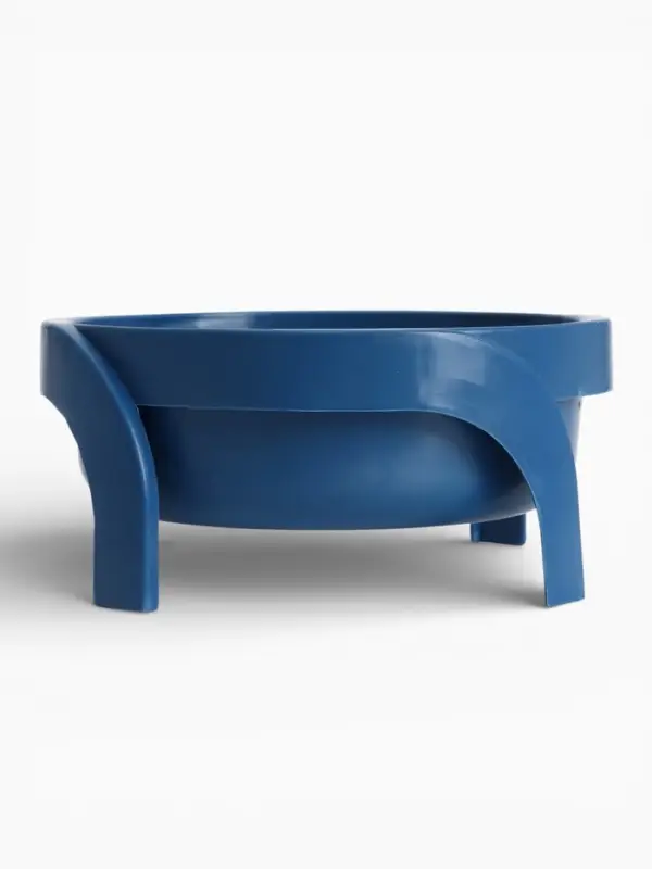 Миска, 600 мл, фигурная, с ножками, пластик, синяя