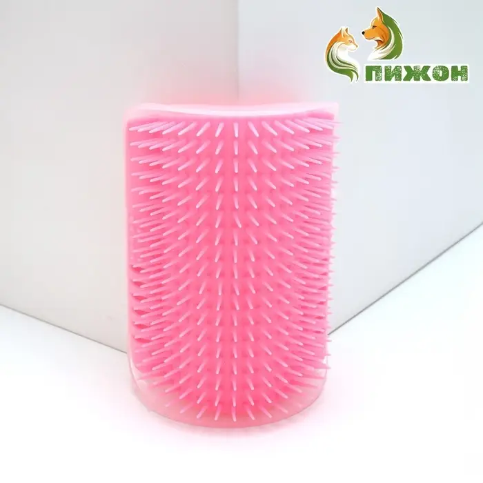 Массажёр - чесалка на угол, размер S, 13.5&times;9&times;5 см, с кошачьей мятой, розовый