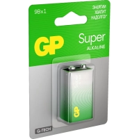 Батарейка GP Super 6LR61/1604A 1604A-5CR1/1604AA21-5CRSBC1 10 шт/уп, 1шт/бл