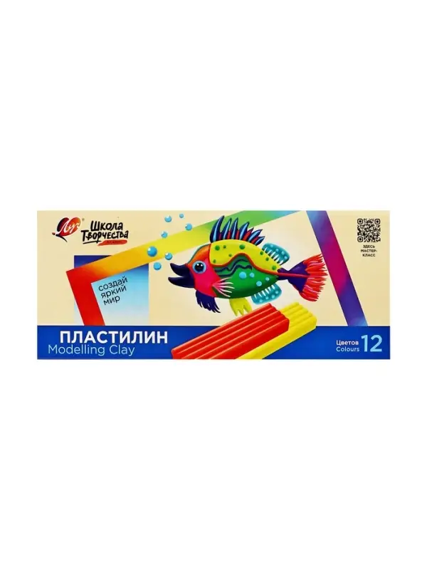 Пластилин 12 цветов 240 г &laquo;Школа творчества&raquo;