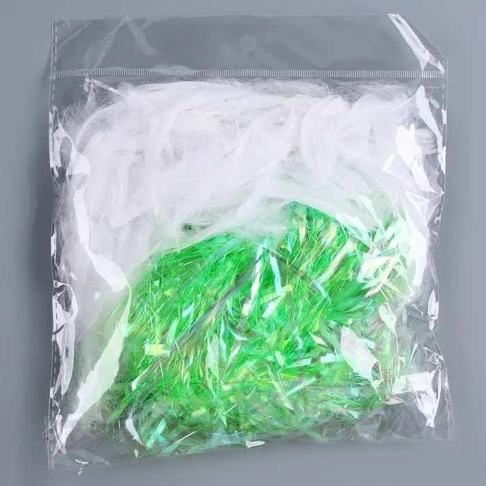 Набор для творчества и декора &laquo;Перья белые + наполнитель&raquo;, зеленый