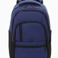 Рюкзак школьный, 2 отделения, 5 карманов, водонепроницаемое дно, 26&times;14&times;39 см, синий
