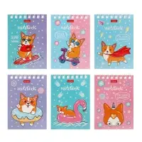 Блокнот 40л А6 клетка Hatber "Забавные корги", на гребне, обл мел карт Блокнот 40л А6 клетка Hatber "Забавные корги", на гребне, обл мел карт