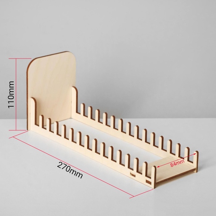 Подставка под открытки 15 ячеек, 8,4×27×11 см, толщина 3 мм, цвет бежевый