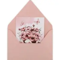 Конверт для денег с открыткой и наклейкой &laquo;Нежные цветы&raquo;, тиснение, акварельный картон, 16 х 11 см