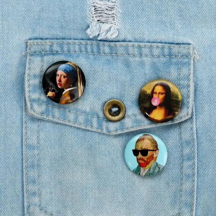 Значок закатной на открытке, набор Art F.R.I.E.N.D.S, d=25мм.