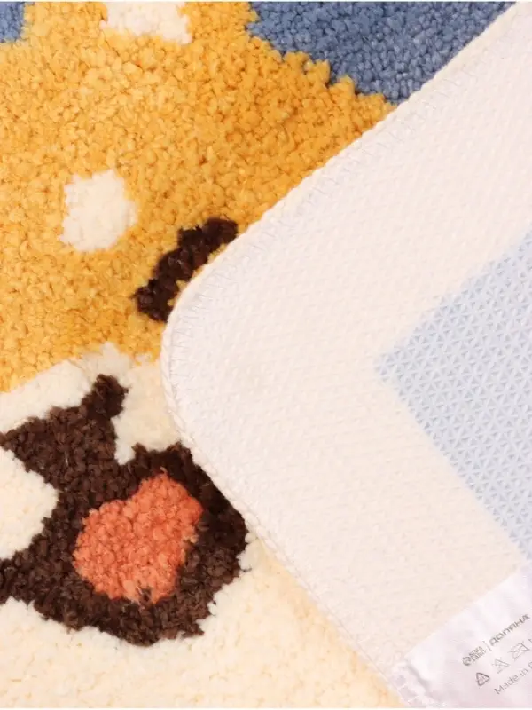 Коврик Доляна &laquo;Корги&raquo;, 40&times;60 см, микрофибра, синий