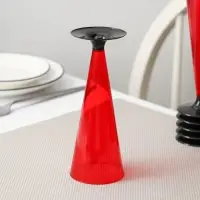 Фужер одноразовый «Конус», 150-180 мл, 6 шт в упаковке, цвет красный с чёрной ножкой Фужер одноразовый «Конус», 150-180 мл, 6 шт в упаковке, цвет красный с чёрной ножкой