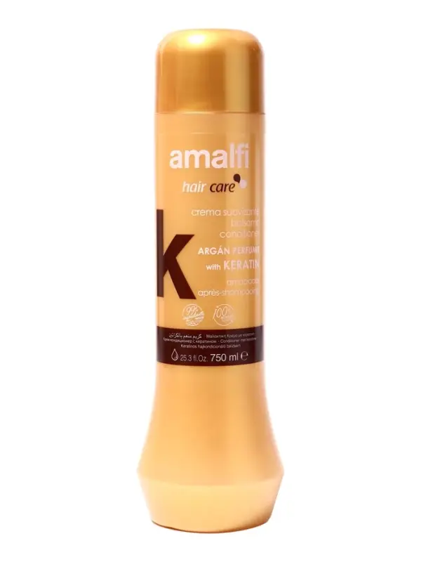 Кондиционер для волос AMALFI Keratin Argan с кератином и аргановым маслом для вьющихся волос, 750 мл