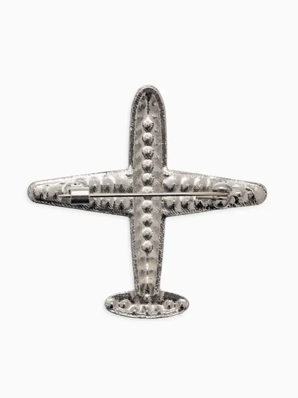 Брошь &laquo;Самолёт туристический&raquo;, белая в серебре