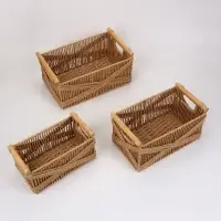 Набор корзин &laquo;Намибия&raquo; 3 шт.: 27&times;15&times;13, 32&times;19&times;15, 38&times;23&times;16 см, бумага, дерево, бежевые