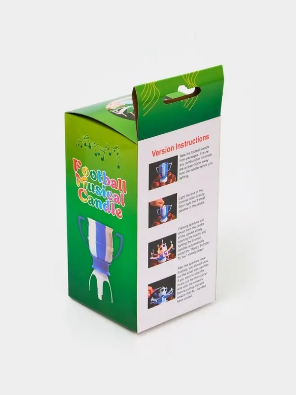 Свеча для торта музыкальная &laquo;Мяч&raquo;, бело-чёрная