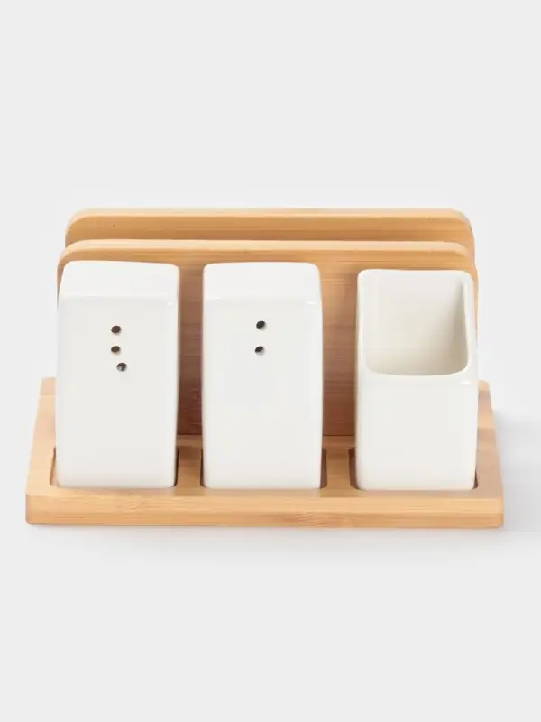 Набор для специй BellaTenero &laquo;Больцано&raquo;, 4 предмета, на подставке, керамика, белый