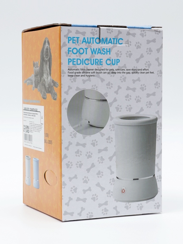 Автоматическая лапомойка для собак и кошек FW-01, портативная, 2 режима, от АКБ, белая