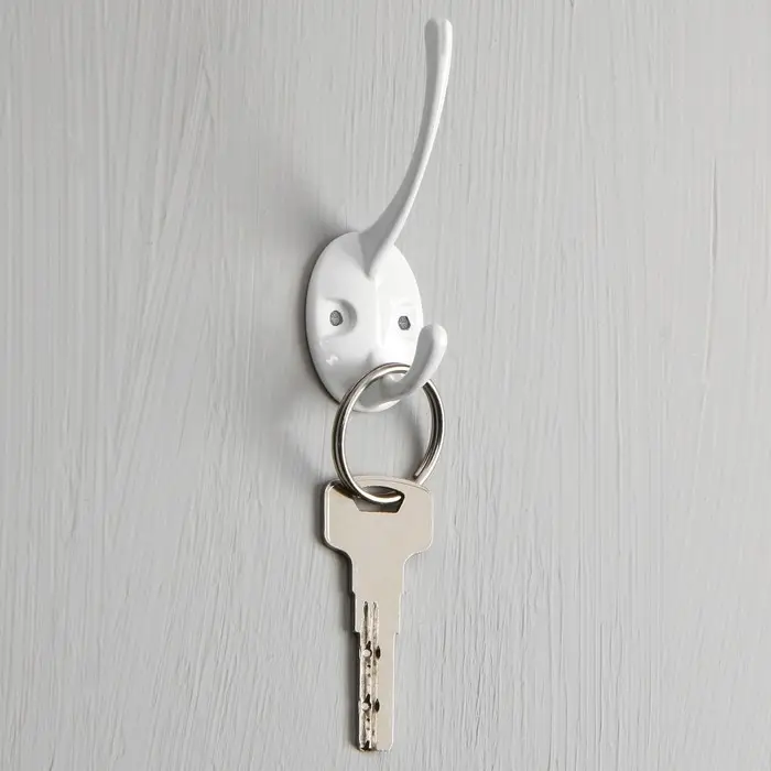 Крючок мебельный ТУНДРА TKd=002 LIGHT, двухрожковый, белый