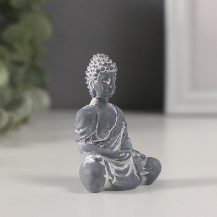 Сувенир полистоун Сувенир полистоун "Будда в позе лотоса" серый 2,5х4х6 см