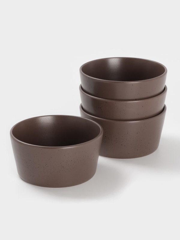 Набор салатников 4 шт Доляна 14,5х7 см Набор салатников 4 шт Доляна 14,5х7 см "Гранит" коричнев в крапину