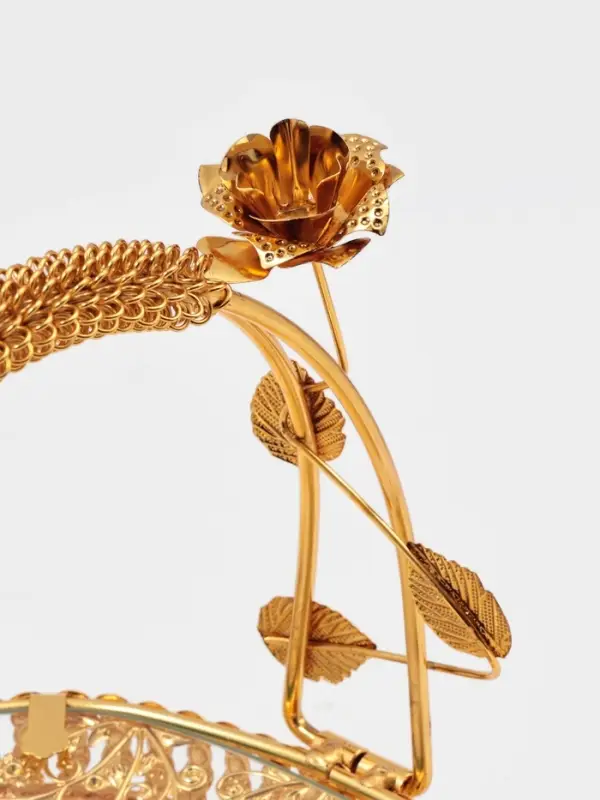 Фруктовница &laquo;Мирьем&raquo;, 20&times;19.5&times;17 см, металл, золотистая