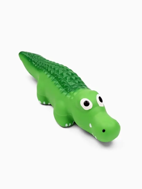 Игрушка пищащая для собак из латекса "Крокодил", 20,5 х 6,5