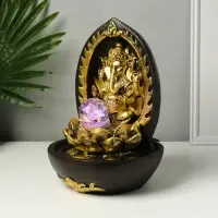 Фонтан настольный с подсветкой &laquo;Ганеша в арке у лотоса&raquo;, от сети, 22&times;22&times;31 см