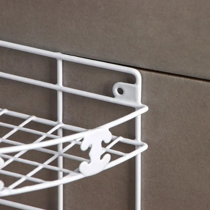 Полка для ванной Доляна, угловая, двухъярусная, 20&times;20&times;33 см, белая