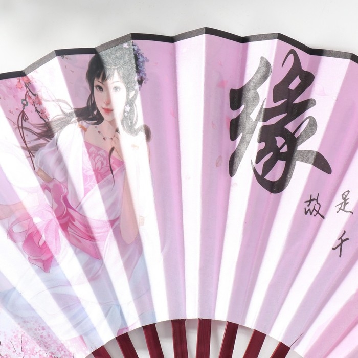 Веер дерево, текстиль h=26,8 см  Веер дерево, текстиль h=26,8 см "Китайский стиль" МИКС