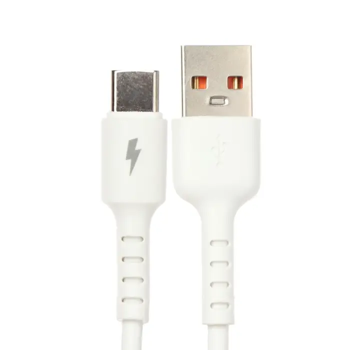 Кабель Exployd EX-K-1394, Type-C - USB, 3 А, 2 м, силиконовая оплетка, белый