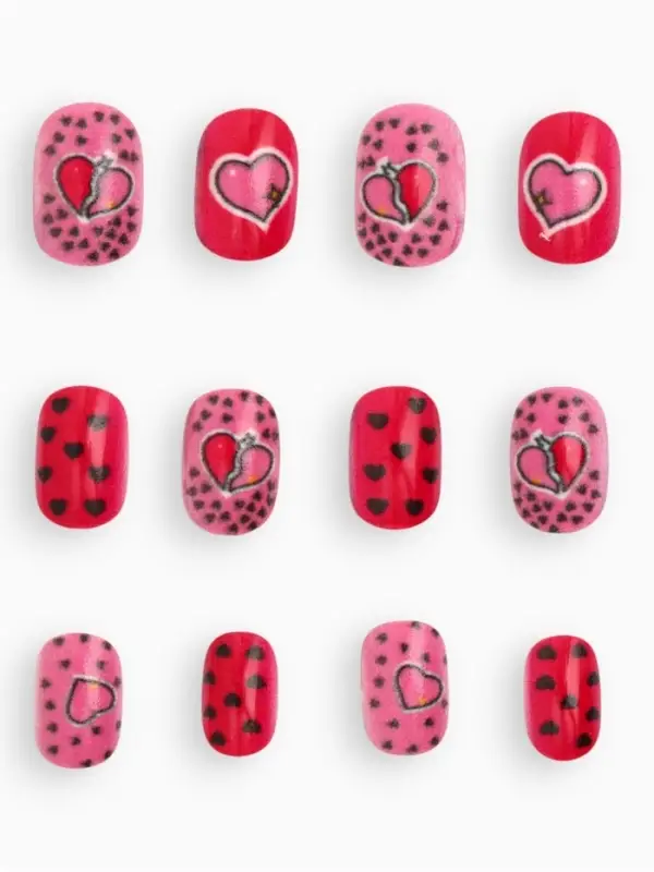 Детские накладные ногти Love Red, 12 шт.