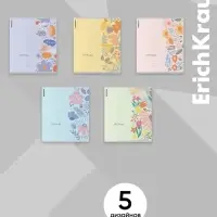 Тетрадь 18 листов в клетку ErichKrause Ikebana, 60 г/м&sup2;, обложка мелованный картон, МИКС