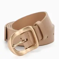 Ремень женский, 2.7&times;105 см, золотистая пряжка, 1 прокол, бежевый