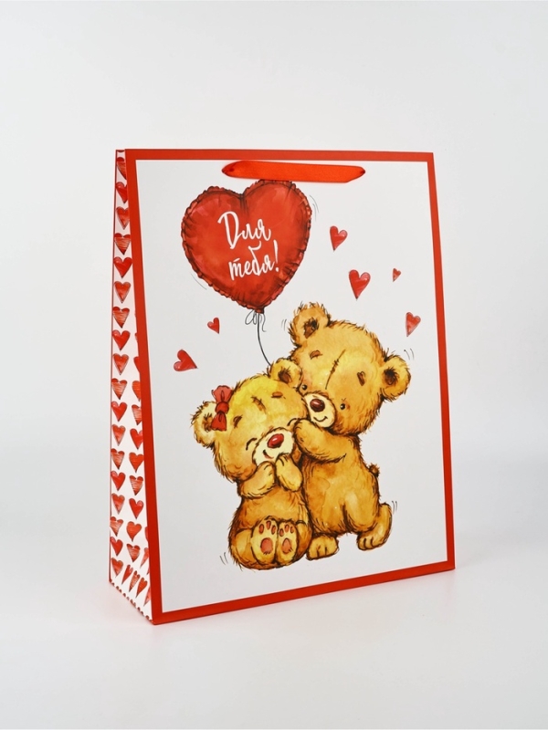 Пакет подарочный ламинированный «Люблю», L 40 × 31 × 11,5 см