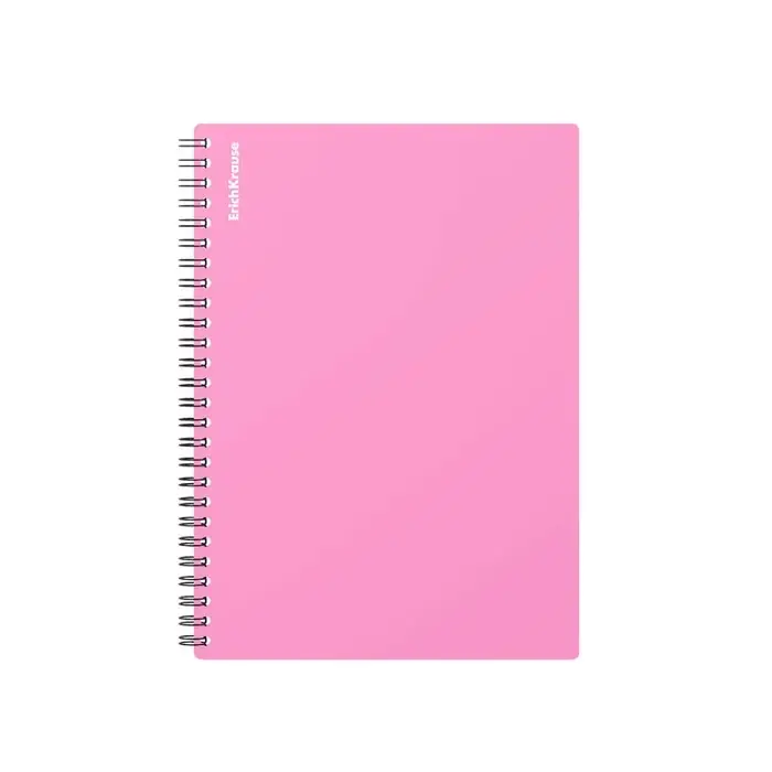 Тетрадь на спирали ErichKrause. Pastel А5, 80 листов, в клетку, пластиковая обложка, блок офсет, белизна 100%, МИКС