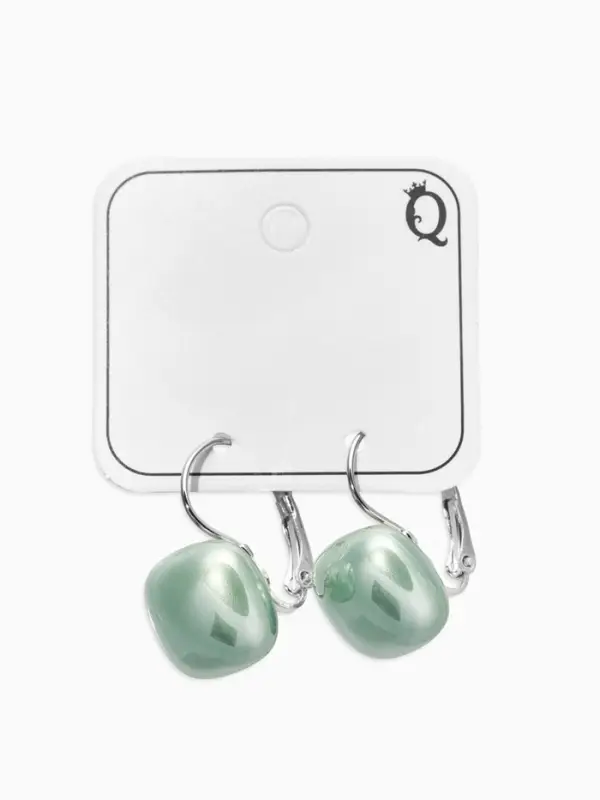 Серьги пластик &laquo;Майорика. Квадрат&raquo;, светло-зелёные в серебре