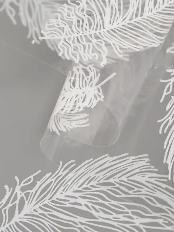 Пленка для цветов "Перышки", белая, 0,6 х 9.3&plusmn;5% м, 40 мкм, 200 гр