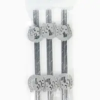 Трубочки для коктейля "Подкова" серебряные, набор 6 шт.