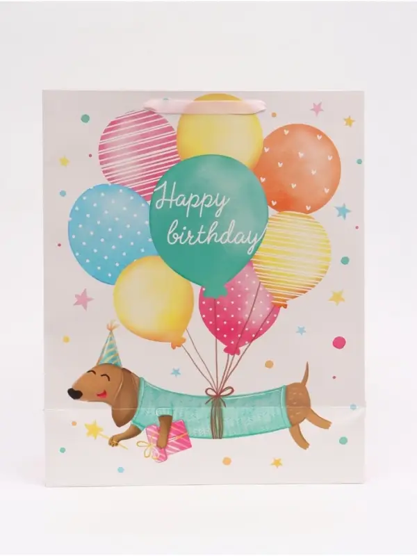 Пакет подарочный ламинированный, упаковка, &laquo;Happy birthday&raquo;, XL 49&times;40&times;19 см