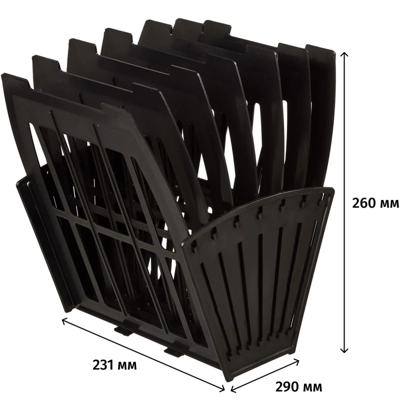 Лоток вертикальный Attache веер 6отделений 7секций черный