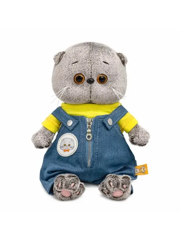Мягкая игрушка "Кот Басик baby в комбинезоне "Деним", 20 см BB-161