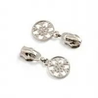 Бегунок для молнии &laquo;Спираль&raquo;, №7, &laquo;Снежинка&raquo;, 10 шт., цвет никель