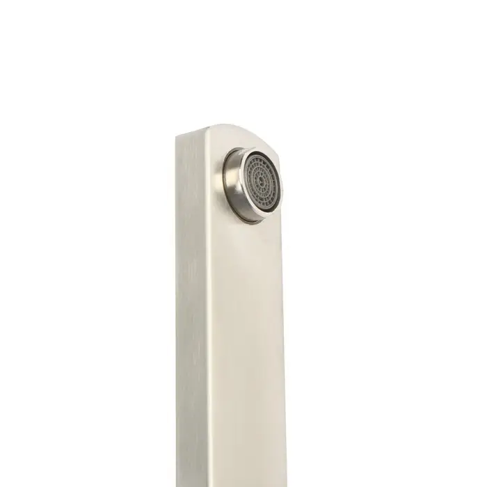 Смеситель для ванны ZEIN, квадрат, излив 35 см, с душевым набором, нержавеющая&nbsp;сталь, сатин