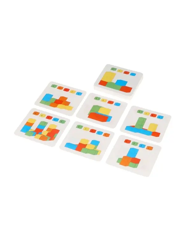 Детский набор деревянные кубики, цветные, 60 штук