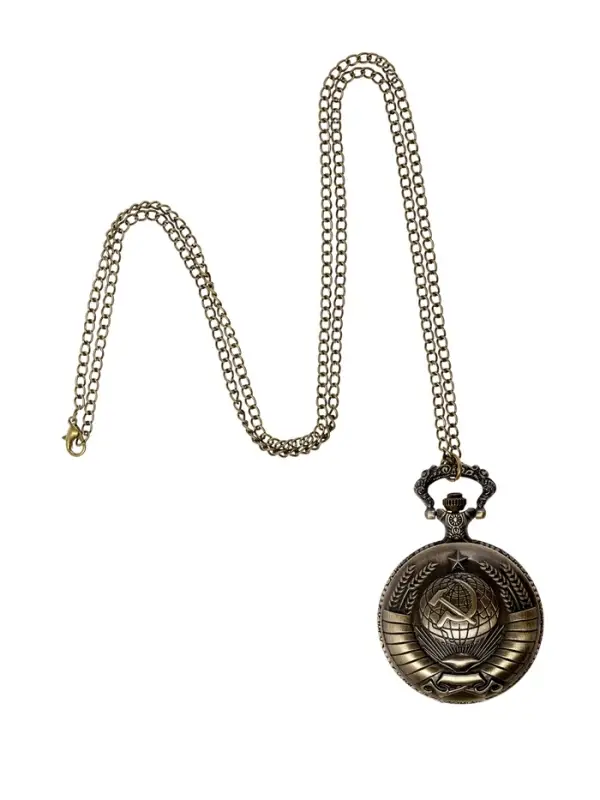 Часы карманные &laquo;СССР&raquo;, кварцевые, цепочка l-40 см, d=4.5 см