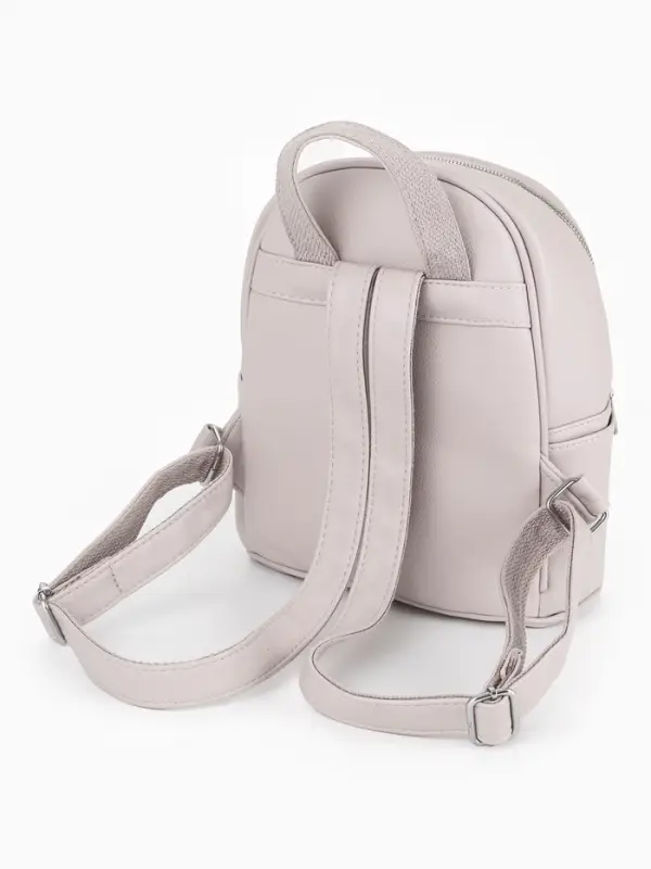 Рюкзак-мини женский на молнии, с карманом, размер 22&times;12&times;25 см, бежевый