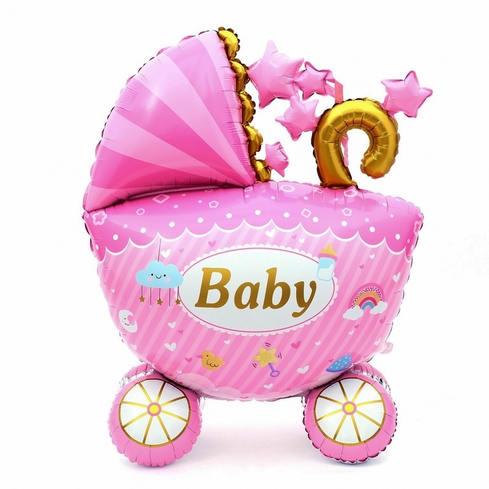 Детская игрушка Шар фольгированный 41" "Коляска для девочки 3D"