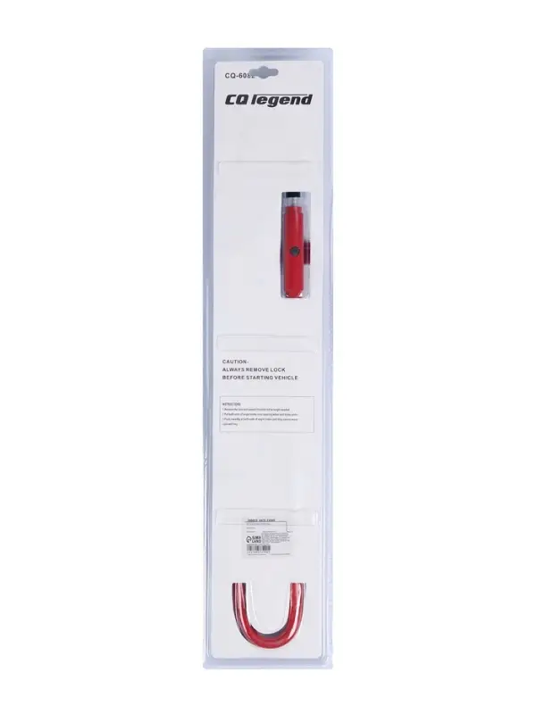 Замок противоугонный на руль автомобиля, металл, красный, 53 см