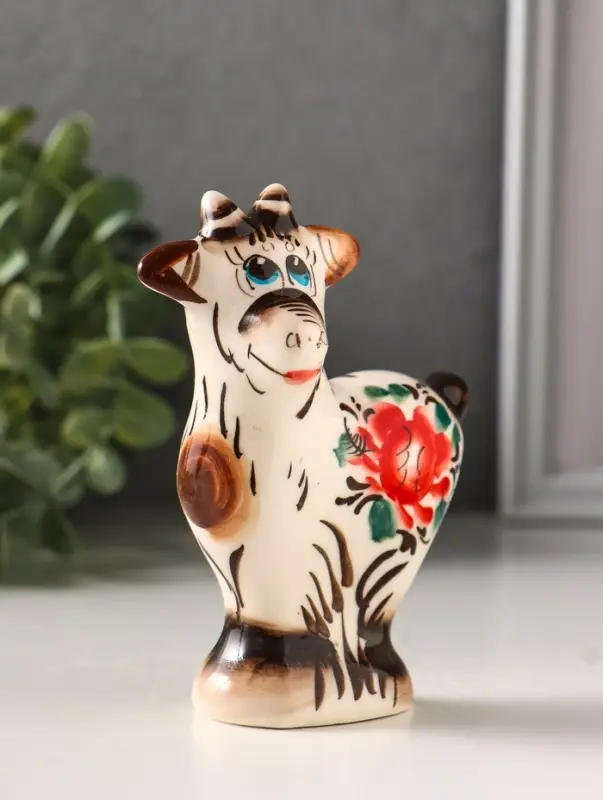 Фигурка фарфор &laquo;Козёл Кузя&raquo;, 11.5 см, гжель цветная, МИКС